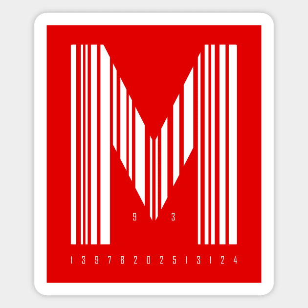 Mighty Max Bar Code (WHITE) Magnet by awskky